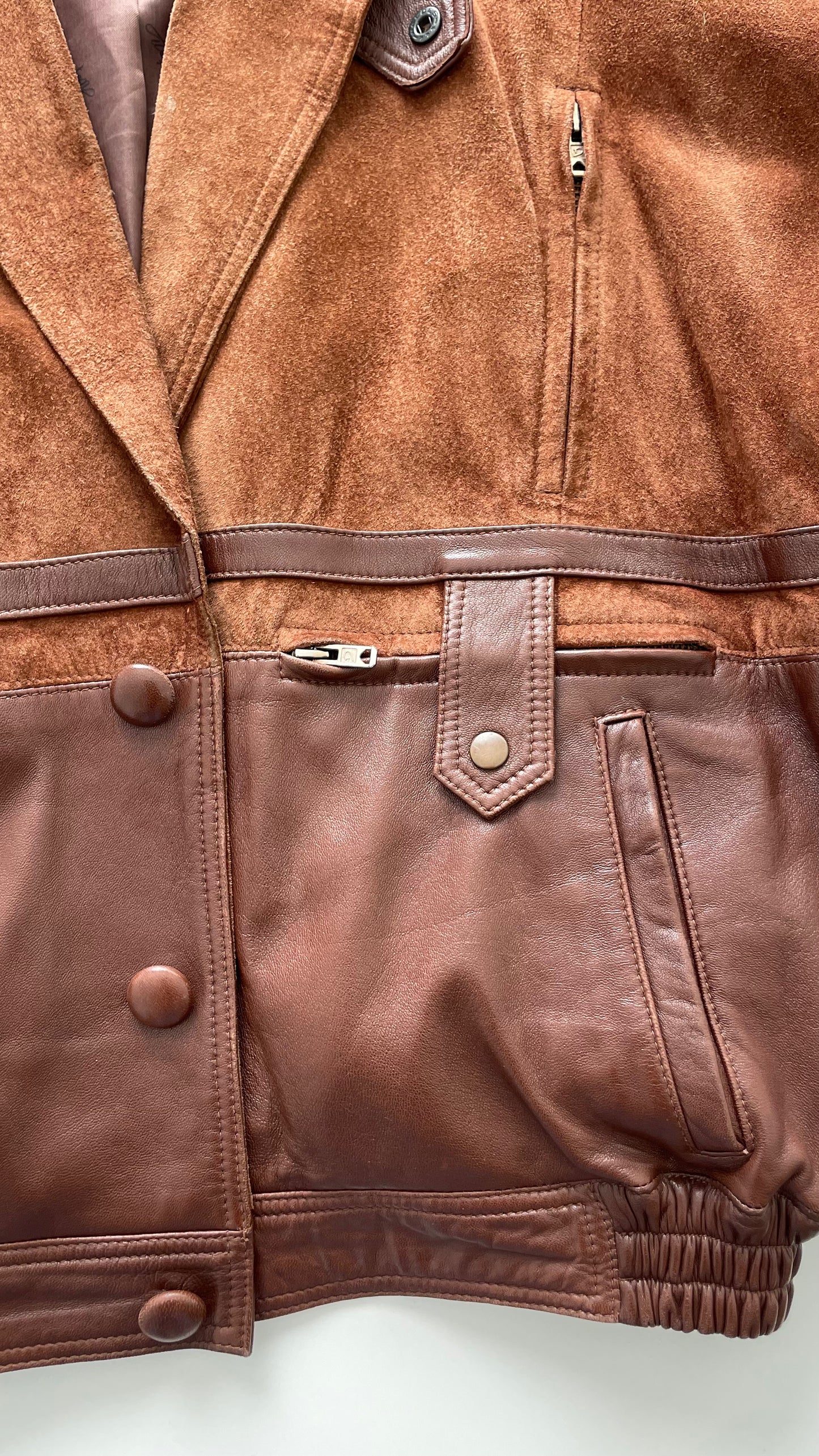 Chaqueta retro de cuero y ante- Brown Sugar