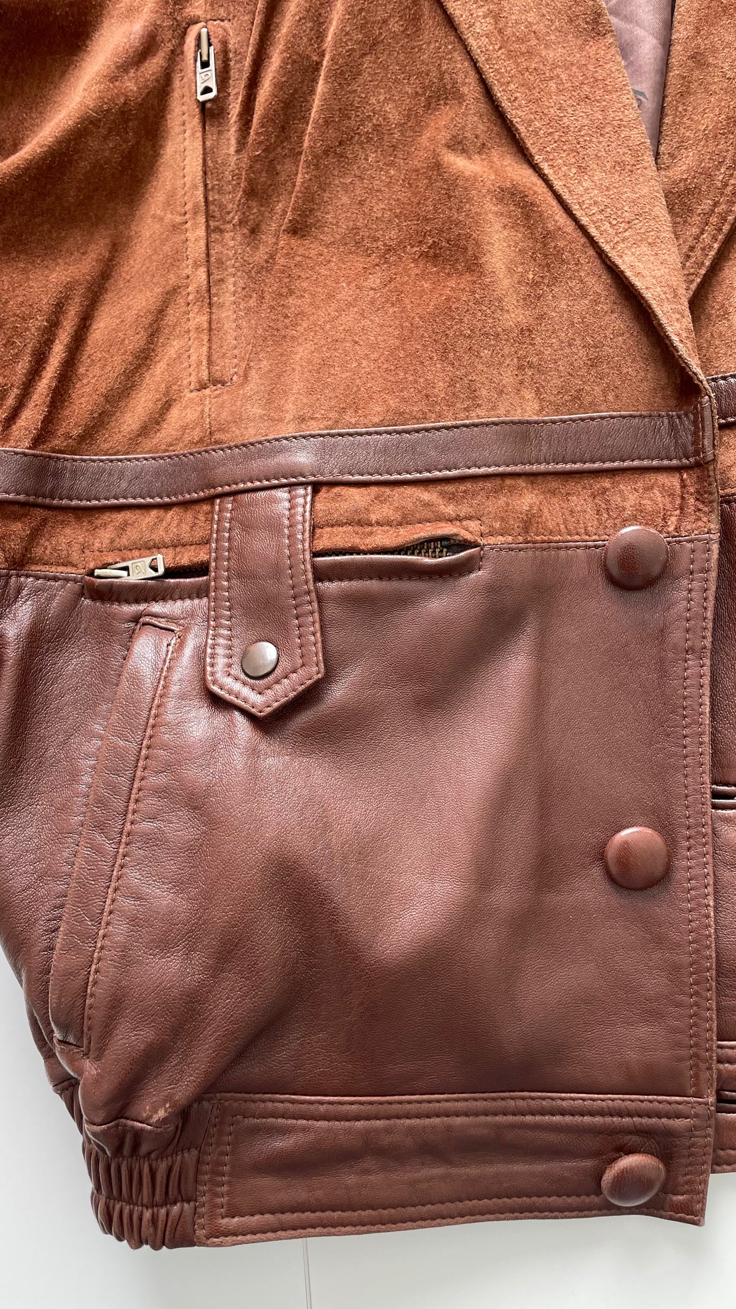 Chaqueta retro de cuero y ante- Brown Sugar