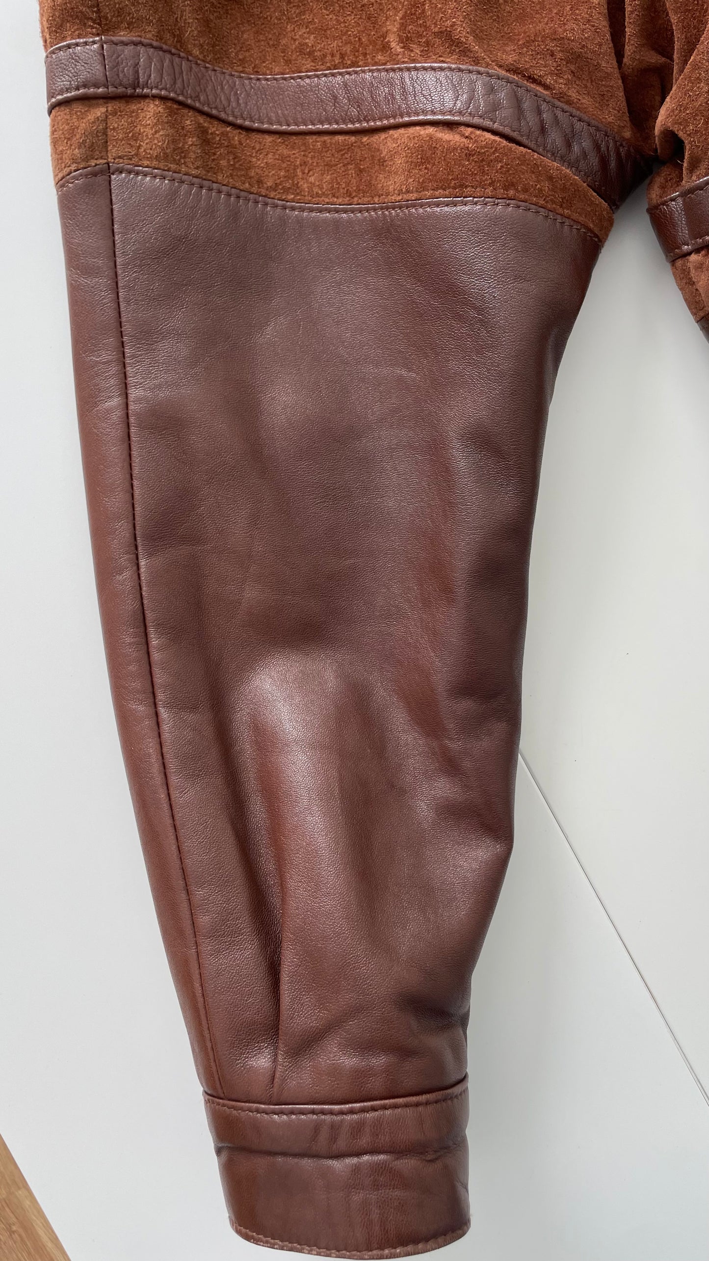 Chaqueta retro de cuero y ante- Brown Sugar